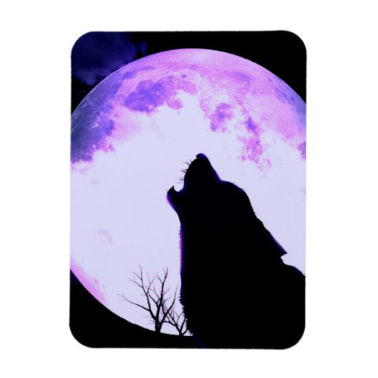 Wolf Howl Premium magneet (Verticaal)