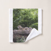 Wolf Howl Vie sauvage Arbres animaux Destiny Desti (Gant de toilette)