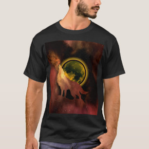 WOLF HOWLF IN RUIMTEMOON GALAXY T-SHIRT