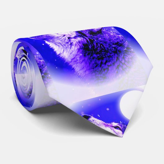 Wolf Howling à Moon Cravate (Roulé)