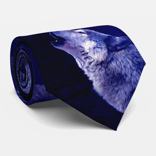 Wolf Howling à Moon Cravate (Roulé)
