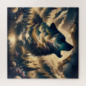 Wolf Howling at the Moon Legpuzzel (Horizontaal)