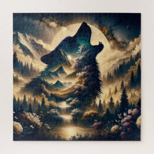 Wolf Howling at the Moon Legpuzzel