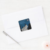 Wolf Howling at the Moon Vierkante Sticker (Envelop)