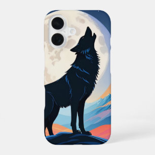 Wolf Howling bij de maan iPhone 16 Hoesje
