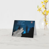 Wolf Howling bij de maan Kaart (Gele Bloem)