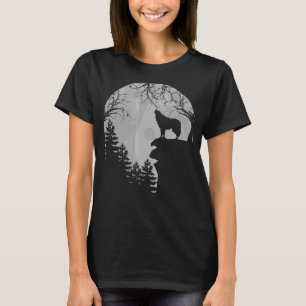 Wolf Howling bij de maan T-shirt