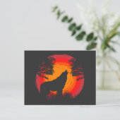 Wolf Howling bij de zon Briefkaart (Staand voorkant)
