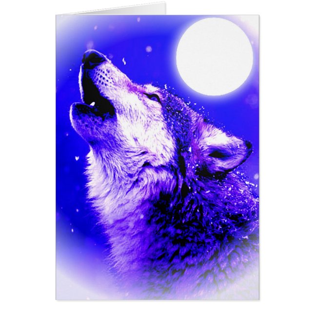 Wolf Howling bij Moon (Voorkant)