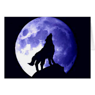 Wolf Howling bij Moon