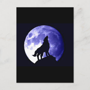Wolf Howling bij Moon Briefkaart