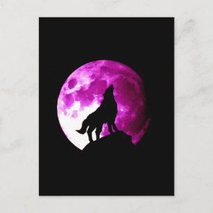 Wolf Howling bij Moon Briefkaart