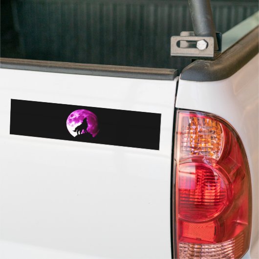 Wolf Howling bij Moon Bumpersticker (Op Truck)