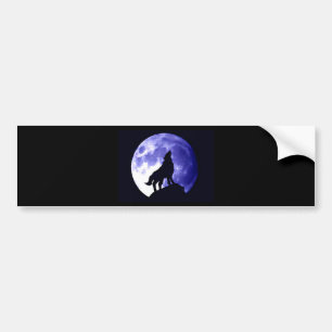 Wolf Howling bij Moon Bumpersticker