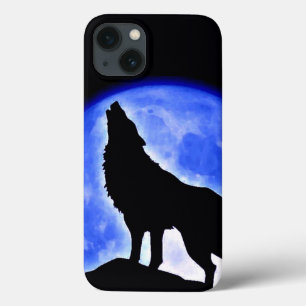 Wolf Howling bij Moon iPhone 13 Hoesje