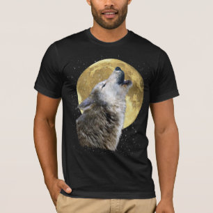 Wolf Howling bij Moon in Snow Winter Wildlife T-sh T-shirt