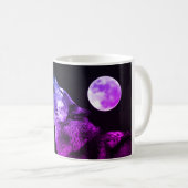 Wolf Howling bij Moon Koffiemok (Voorkant rechts)