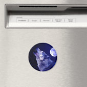 Wolf Howling bij Moon Magneet (Insitu (Vaatwasser))