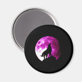 Wolf Howling bij Moon Magneet (Voorkant / Achterkant)