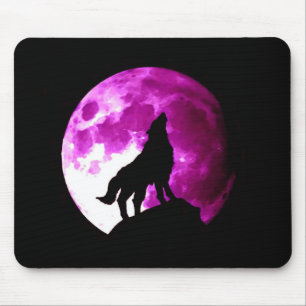 Wolf Howling bij Moon Muismat