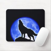 Wolf Howling bij Moon Muismat (Met muis)