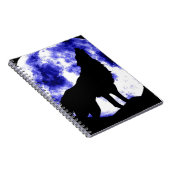 Wolf Howling bij Moon Notitieboek (Rechterzijde)