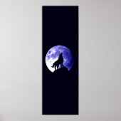 Wolf Howling bij Moon Panoramic Poster - Wolf Post (Voorkant)