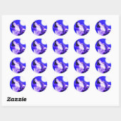 Wolf Howling bij Moon Ronde Sticker (Vel)