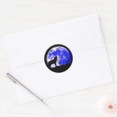 Wolf Howling bij Moon Ronde Sticker (Envelop)