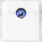 Wolf Howling bij Moon Ronde Sticker (Tas)