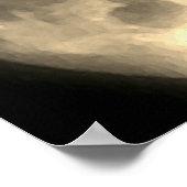 Wolf Howling bij Moon Sepia Poster (Hoek)