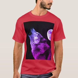 Wolf Howling bij Moon T-shirt