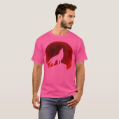 Wolf Howling bij Moon T-shirt (Voorkant volledig)