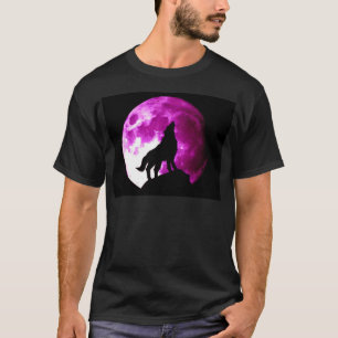 Wolf Howling bij Moon T-shirt
