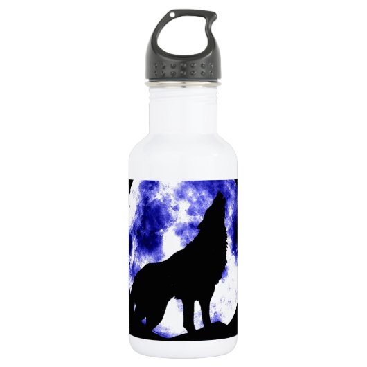Wolf Howling bij Moon Waterfles (Voorkant)