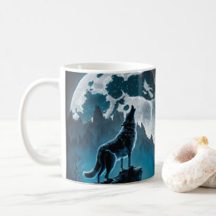 Wolf Howling Coffee Mok
