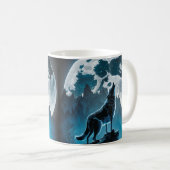 Wolf Howling Coffee Mug (Devant droit)
