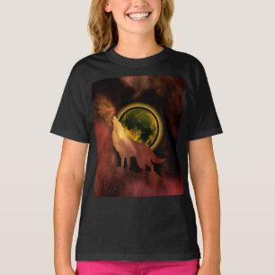 WOLF HOWLING EN T-shirt GALAXY LUNE ESPACE