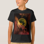 WOLF HOWLING EN T-shirt GALAXY LUNE ESPACE (Devant)