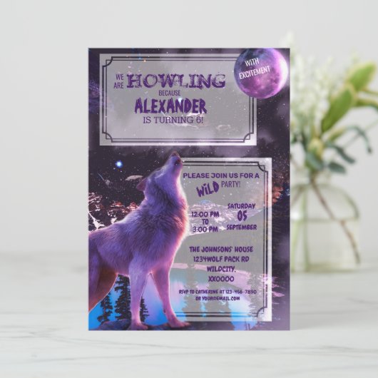 Wolf Howling | Invitation d'Halloween (Debout devant)