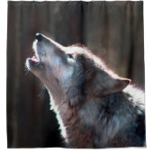 Wolf Howling Lone Wolf Douchegordijn (Voorkant)