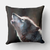 Wolf Howling Lone Wolf Kussen (Achterkant)