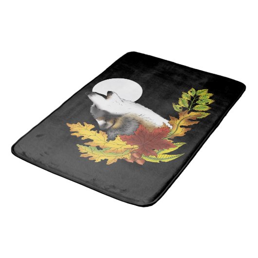 Wolf Howling Moon Badmat (Gekanteld)