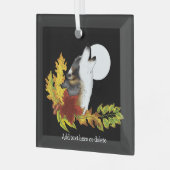 Wolf Howling Moon Glas Ornament (Voorkant links)