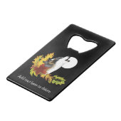 Wolf Howling Moon Kredietkaart Flessenopener (Voorkant Gekanteld)