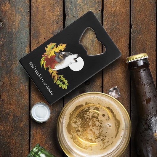 Wolf Howling Moon Kredietkaart Flessenopener