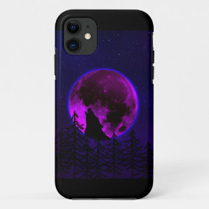 WOLF HOWLING MOON MAGENTA iPhone 11 HOESJE