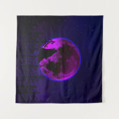 WOLF HOWLING MOON MAGENTA WANDKLEED (Voorkant (horizontaal))