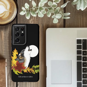 Wolf Howling Moon Samsung Galaxy Hoesje