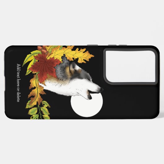 Wolf Howling Moon Samsung Galaxy Hoesje (Linkerkant)